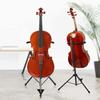 PBOHUZ Cello Stand, Sturdy, Foldable, Adjustable Height, 74-120cm, for Stringed Instruments, with Hook, Durable Tripod Support, Suitable for All Types