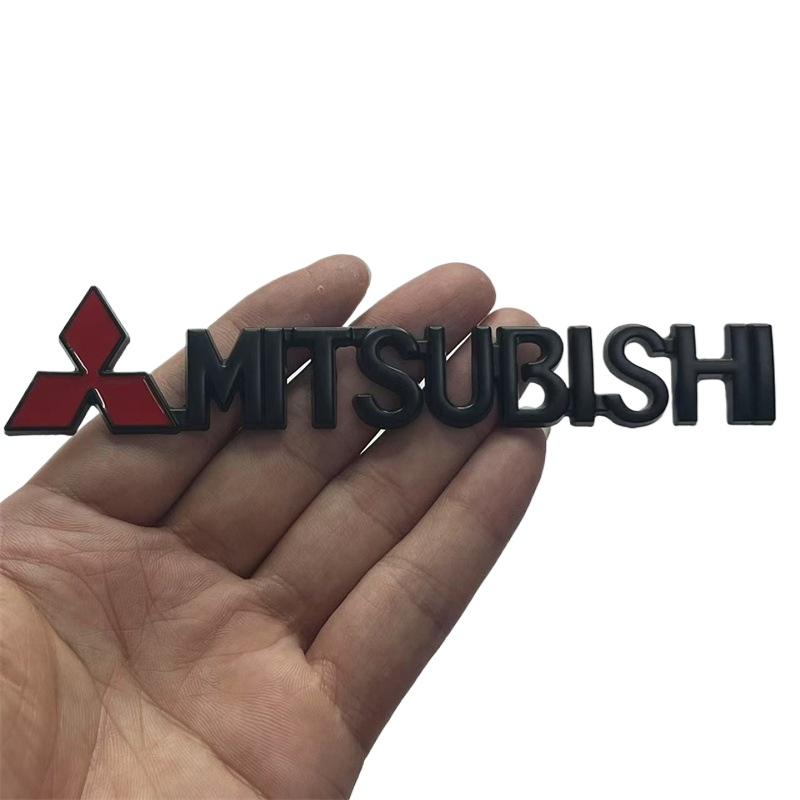 Car 1Pcs 3D Metal Zinc Alloy Car Body Emblem Badge Exterior Decorative Creative Stickers For Mitsubishi Outlander Pajero Lancer