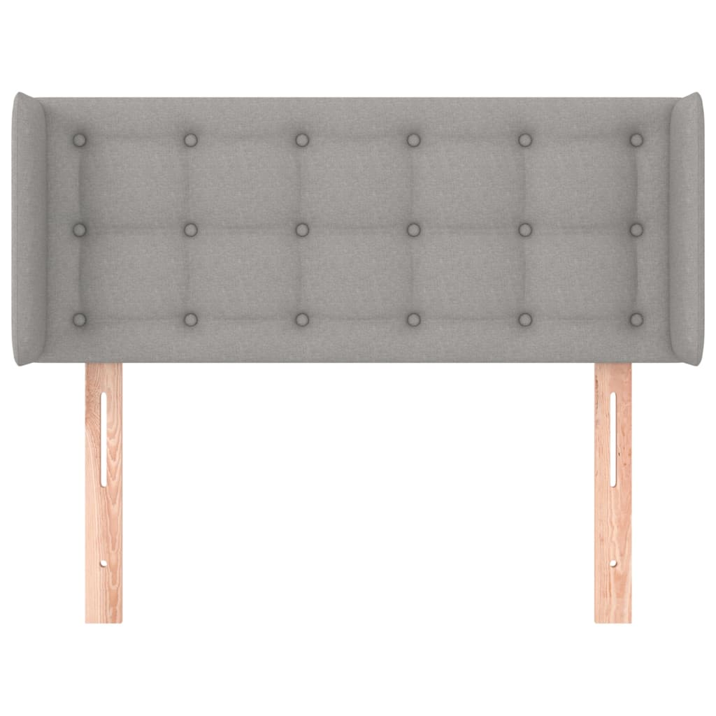 vidaXL Kopfteil mit Ohren Hellgrau 103x16x78/88 cm Stoff