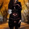 New In Autumn Letter Eye Print Plus Size Dress Women O'neck Long Sleeves Casual Pocket Dresses