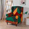 Geometric Wing Chair Cover Stretch Spandex Wingback Chair Covers Armchair Slipcover Furniture Protector Cover With Seat Covers