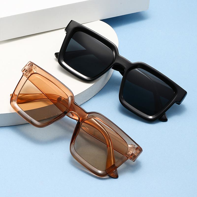 New Vintage Sunglasses Women Men Square Big Frame Sun Glasses Female Brand Designer Retro Shades Fashion Sunglasses for Male Female