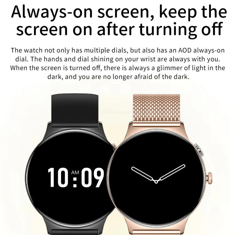 Новые умные часы 2025 года для женщин в подарок 1,43-дюймовый полностью сенсорный экран спортивные фитнес-часы Bluetooth-звонки цифровые умные часы женские