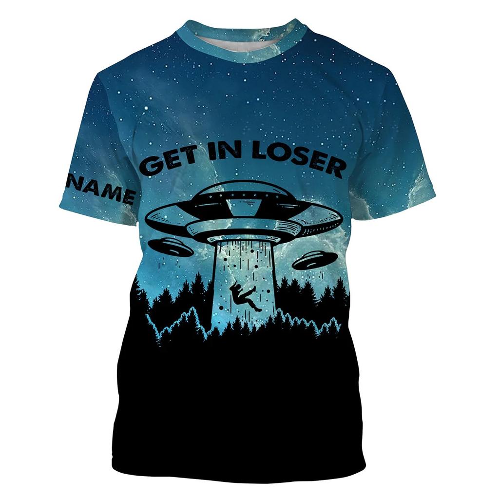 Новая футболка с короткими рукавами, топ с 3D-принтом и персонализированной круглой горловиной