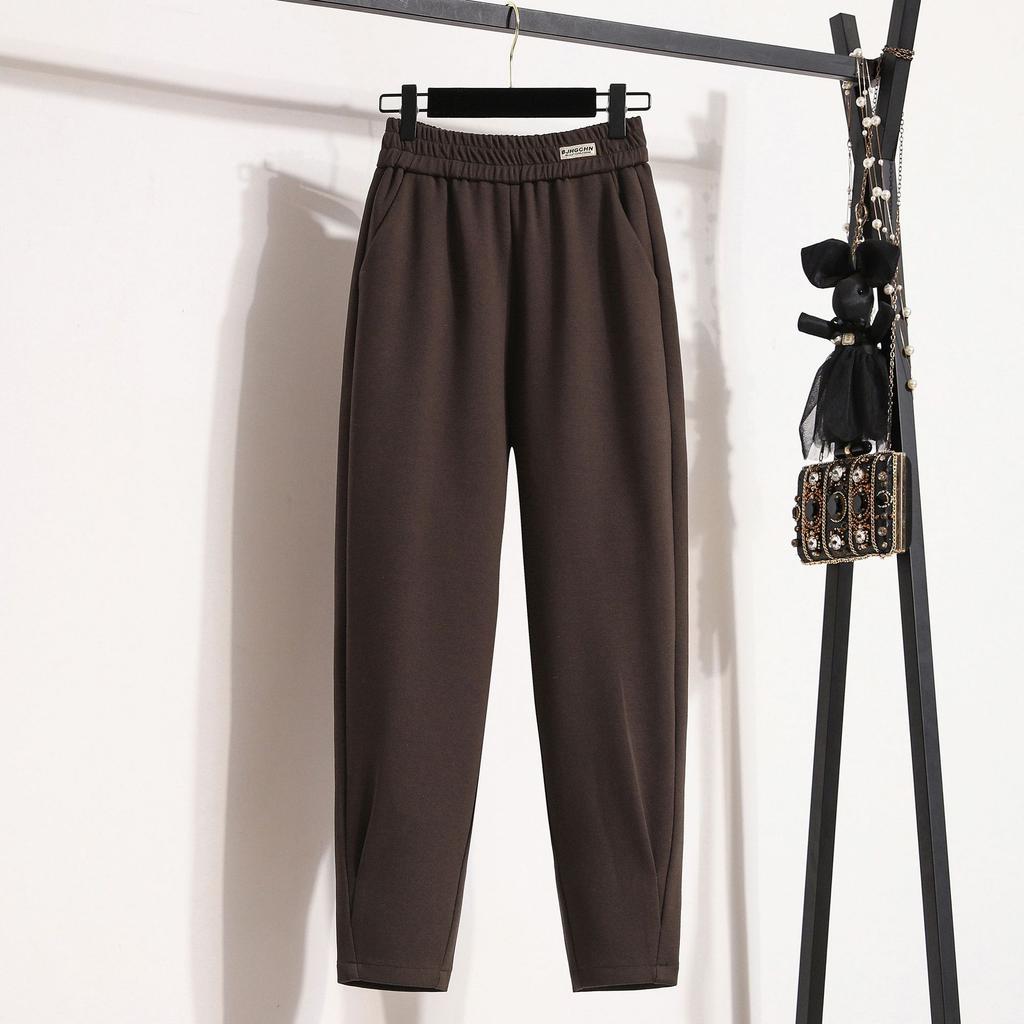 Thickened Warm Sports Pants for Women's Winter New Casual Pants High-waisted Slim Large Size Harem Pants