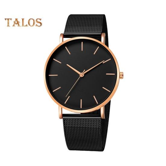 Men Watch Quartz Movement Simple Style Round Dial Stainless Steel Time-checking High Accuracy Daily Office Wristwatch Dating Timepiece