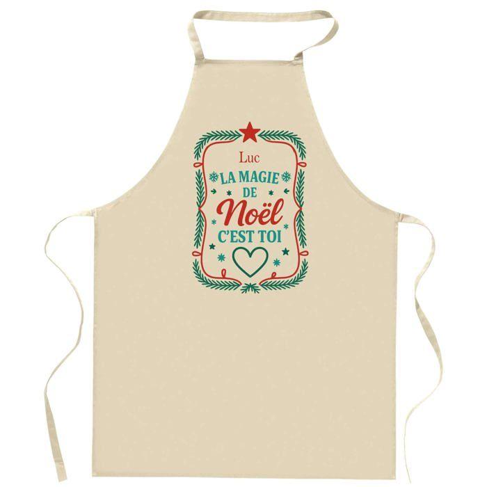 Tablier de cuisine - Luc - Motif Magie de Noël - Coton - Rectangulaire