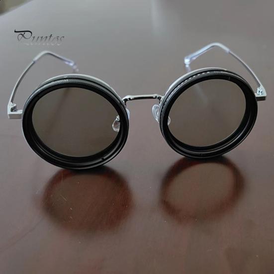 Круглые поляризованные очки 1-9 передач регулируемые солнцезащитные очки с линзами ND-фильтра ретро очки ручной работы для мужчин и женщин