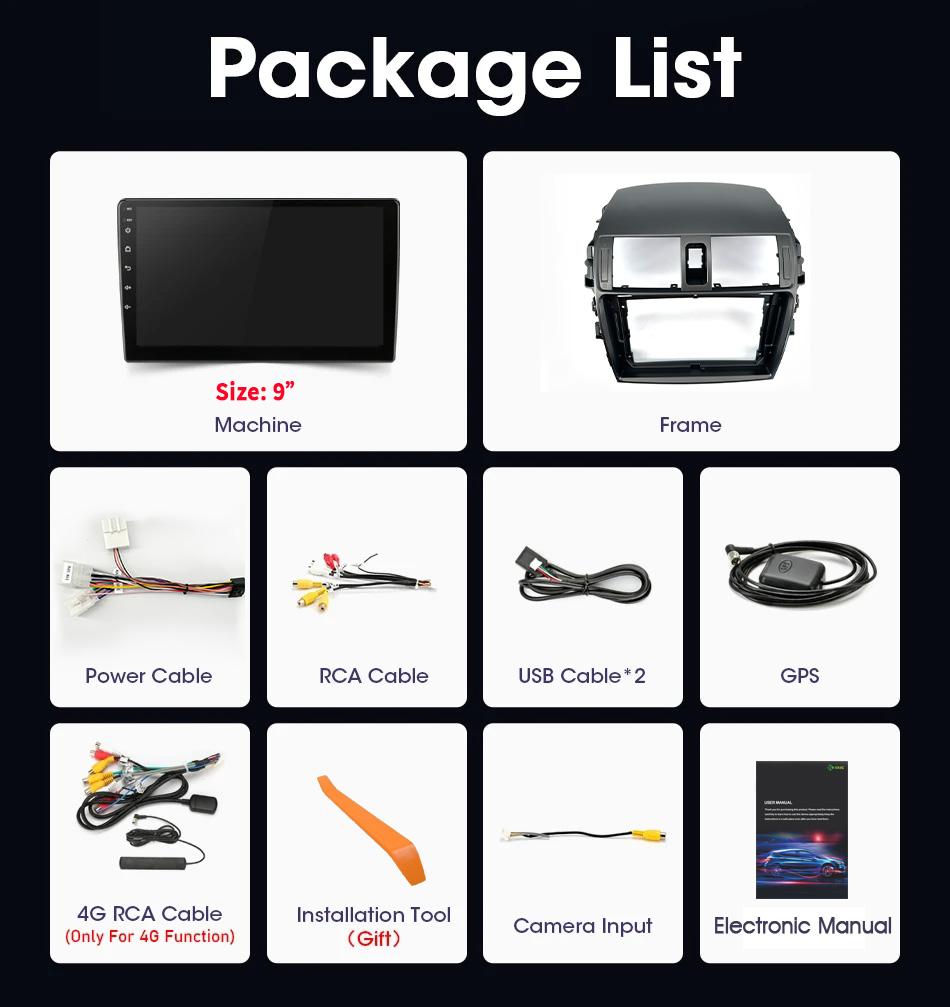 Android 13 для Toyota Corolla E140 E150 2006-2013 Автомобильное радио Мультимедиа GPS Навигация DSP Стерео Беспроводной Carplay Экран Стерео