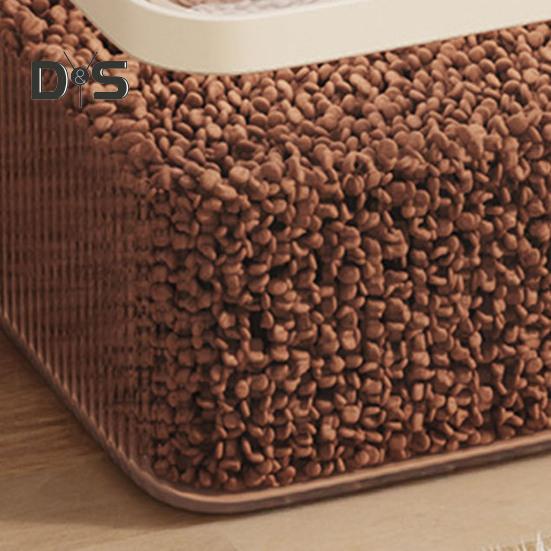 Storage Builtin Barrel With Grain Measuring Cup Clear Cover Large Capacity Wide Mouth Airtight Pet Food Container