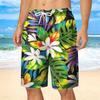 Summer 3D Tropical Plants Flower Print Shorts Fashionable Casual Beach Men's Shorts