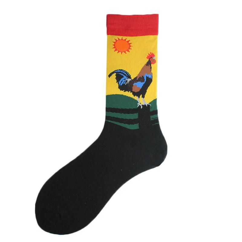 Men Dinosaur Astronaut Planet Crew Socks Harajuku Big Size Sokken Unisex Skateboard Divertidos Happy Design Hip Hop Funny Socks