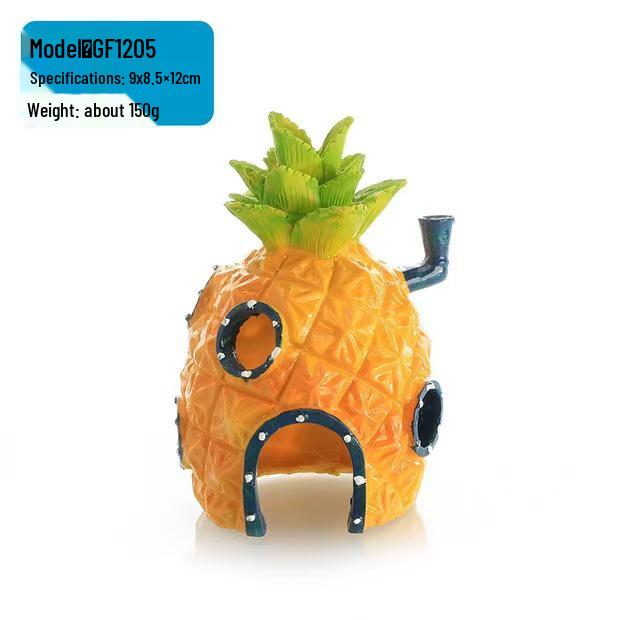 Набор декора для аквариума Губка Боб: Домик-ананас и укрытия для аквариума