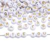 50PCS 4x7mm Acrylic Letter Flat Beads for Earring Bracelet Necklace Handmade DIY Jewelry Making Accessoreis