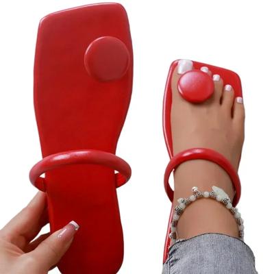 Модные летние новые шлепанцы женские модные туфли на низком каблуке с квадратным носком женские пляжные шлепанцы сандалии большие размеры 36-43