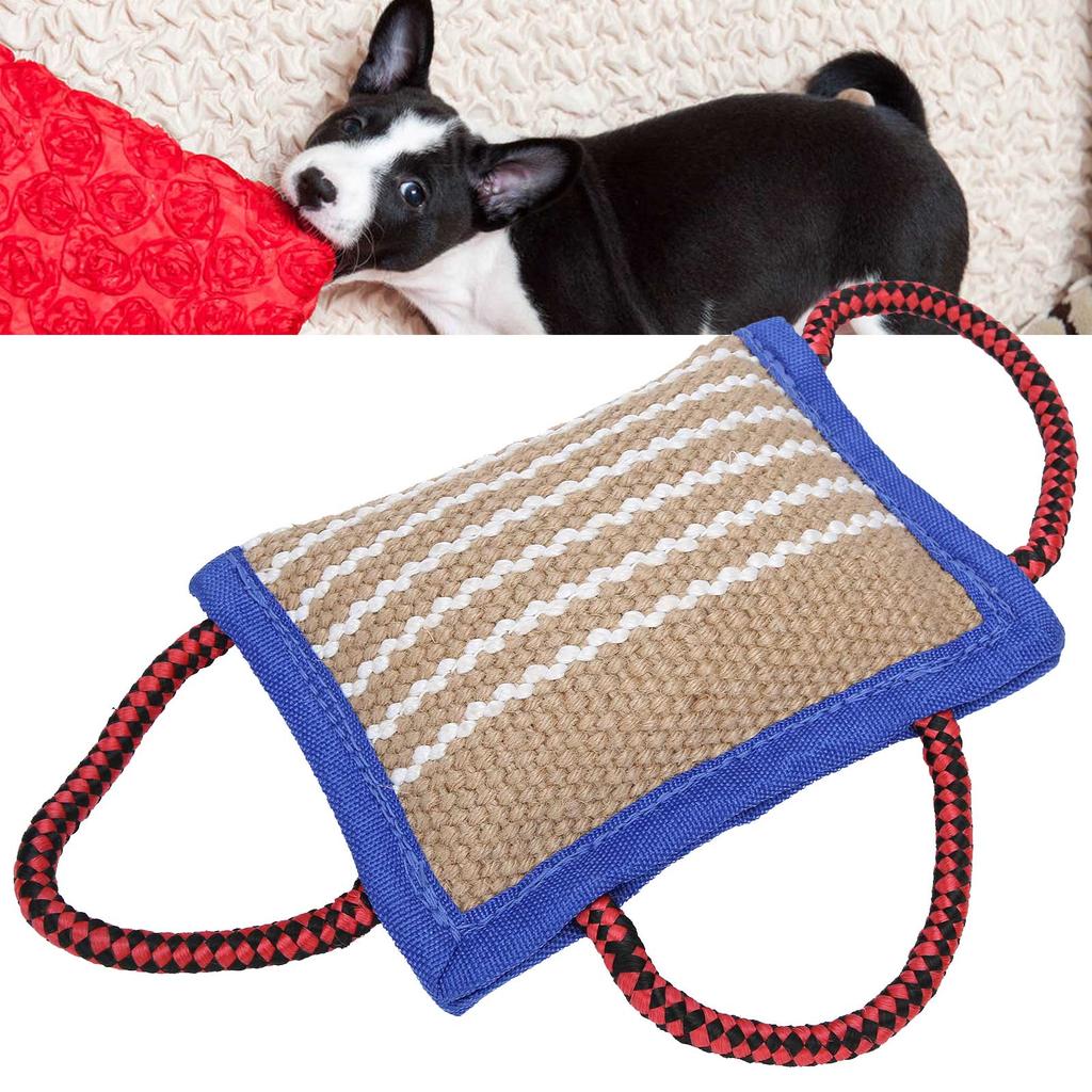 Льняной мешок для чистки зубов домашних животных, жевательная интерактивная обучающая игрушка для укусов для собак