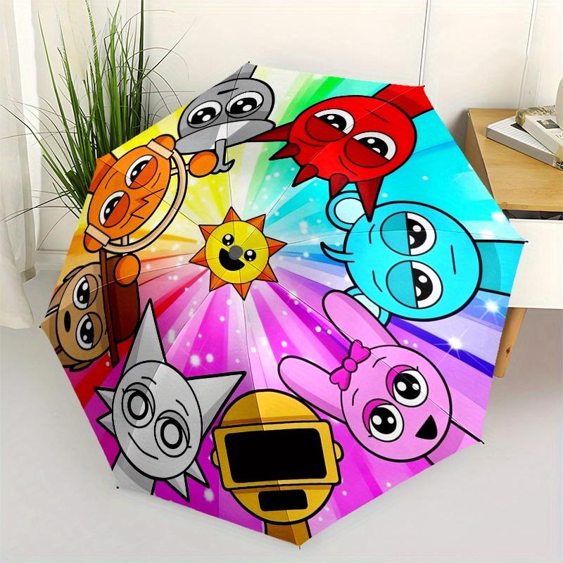 1pc Sprunki-Rainbow Themed High-quality Umbrella,Automatic Opening and Closing Umbrella,Multi-functional Umbrella G0811286