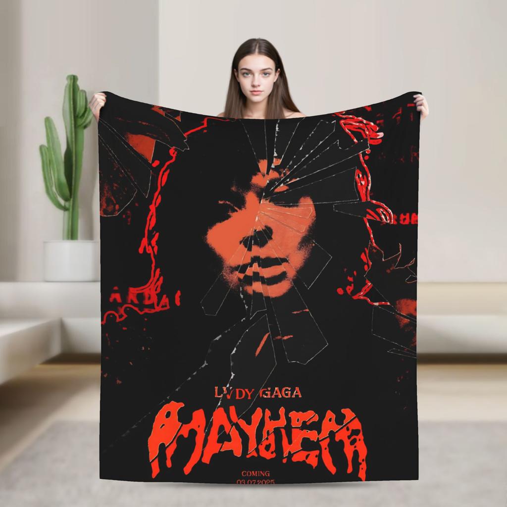 Lady Gaga Mayhem 2025 Album Blanket Super Soft Plush Bedding Throws For Couch Chair Travel Flannel Bedspread Bed Cover