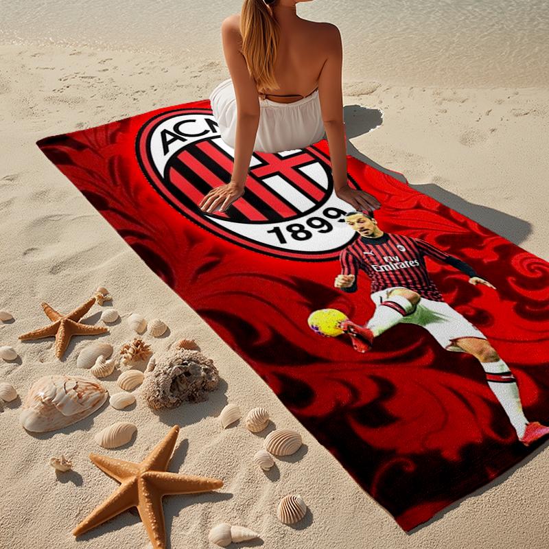 Ac Football Club Beach Towel, Super Soft Microfiber, Gift for Her/Him, Birthday, for Pool, Beach, Travel, Home Decor Fan gifts