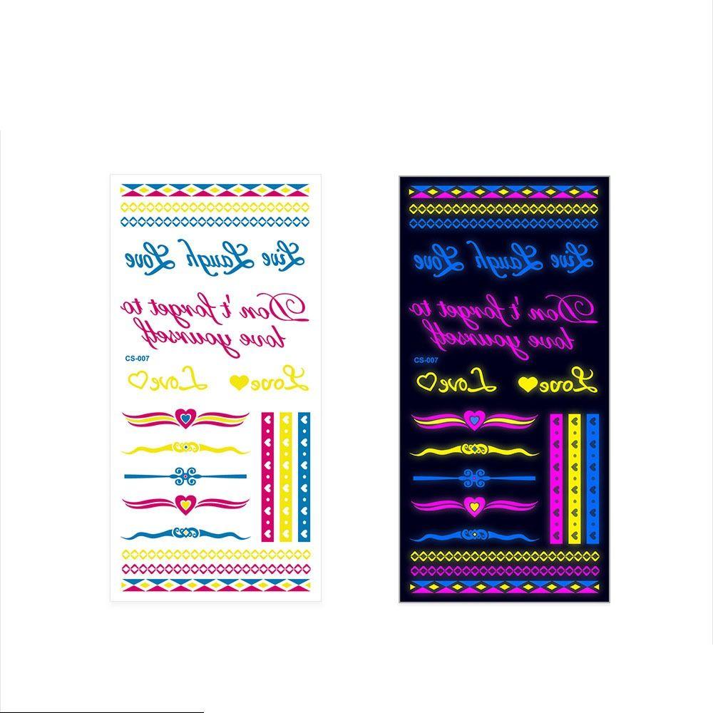 Glow in The Dark Decorations Stickers Face Body Paint Face Arm Tattoo stickers Women And Men