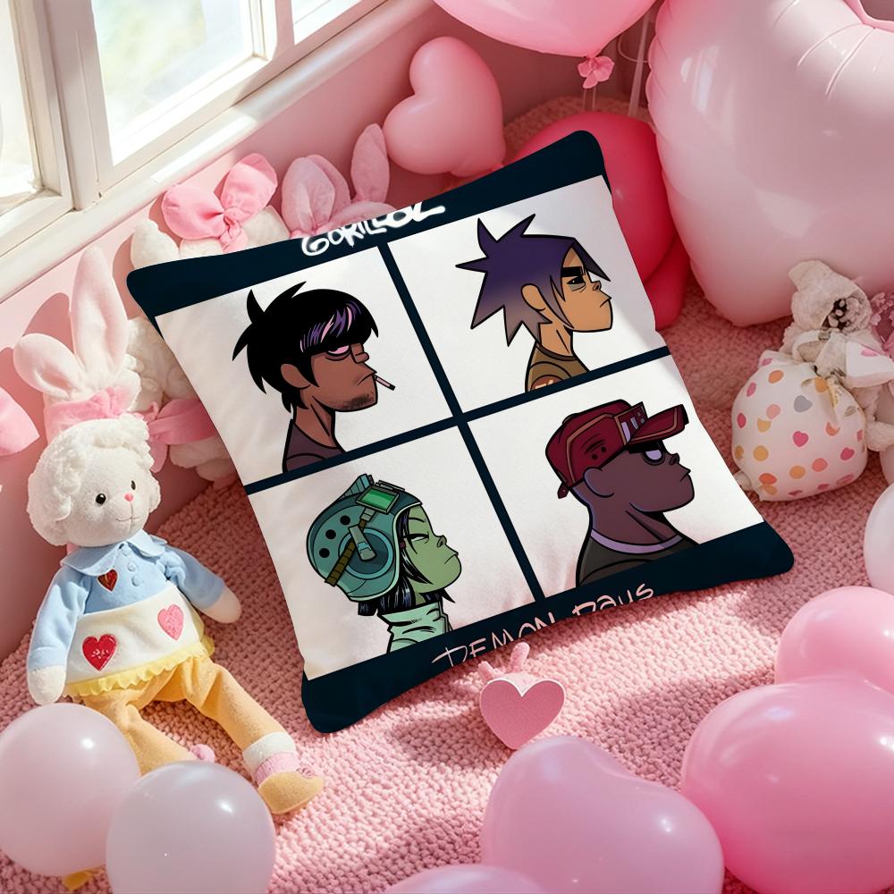 Музыкальные принты G-Gorillaz Наволочка с принтом Подушка для гостиной, дивана и спальни