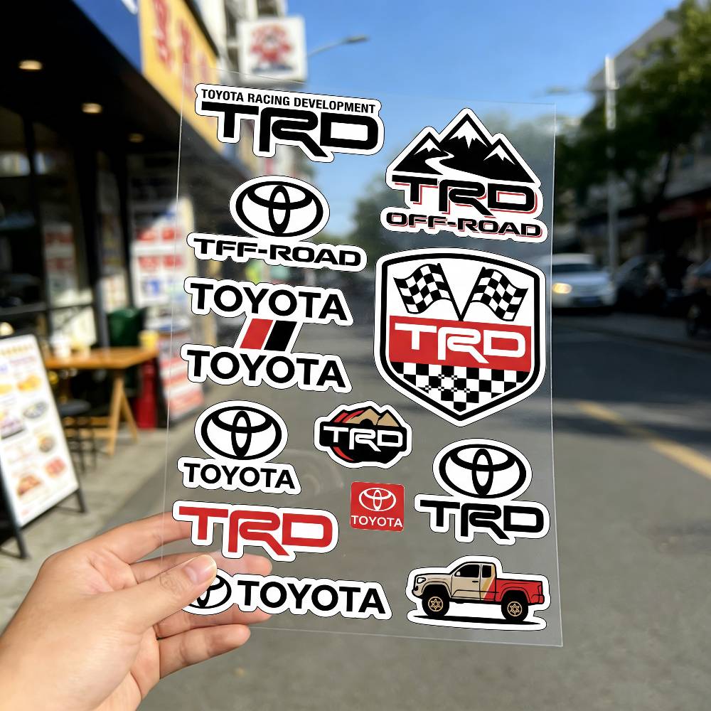 FOR TOYOTA TRO GR Safety Reflective Waterproof Auto Decal Scratch Cover Stickers Universal For Bike Helmet Mug Refrigerator