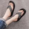 Модные тапочки для женщин, дизайнерские элегантные женские шлепанцы, летние новинки 2024 года, босоножки на платформе, модные тапочки со стразами, роскошные на танкетке, популярные