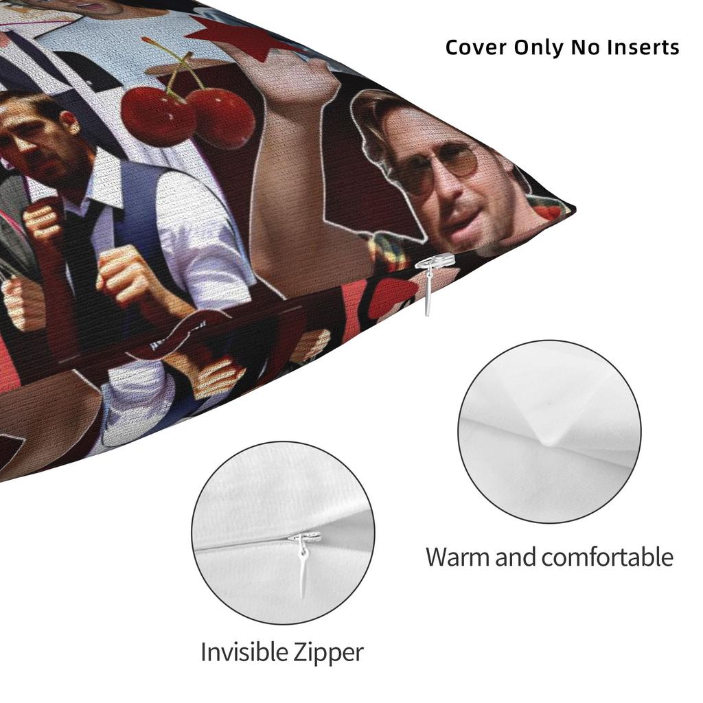 Ryan Gosling Collage Pillowcases Cute Funny Pillow Case For Office Car Home Decor Soft Pillow Cover