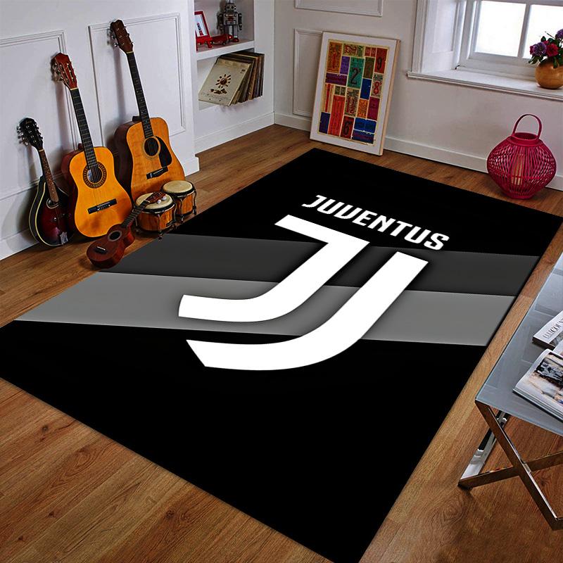Juventus Logo Black and White Design Patterned carpet a non slip rug suitable for all seasons and any setting, gift