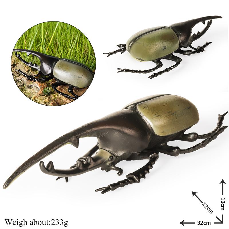 Oenux Big Size Insect Model Coleoptera Lucanidae Beetle Dynastes Hercules Action Figures Figurine Educational Kids Safe Toy