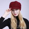 Осенне-зимняя однотонная плюшевая теплая женская шапка, вязаная мягкая акриловая шерстяная шапка