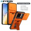 KEYSION Чехол-кошелек с держателем для карт для ZTE Blade A56 Защита выдвижной камеры Подставка Ударопрочный чехол для Blade A56 Pro
