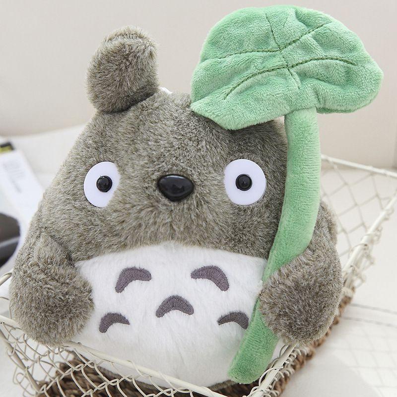 Japanese Anime Totoro With Lotus Leaf Plush Toy Super Soft Short Plush Pp Cotton Filling