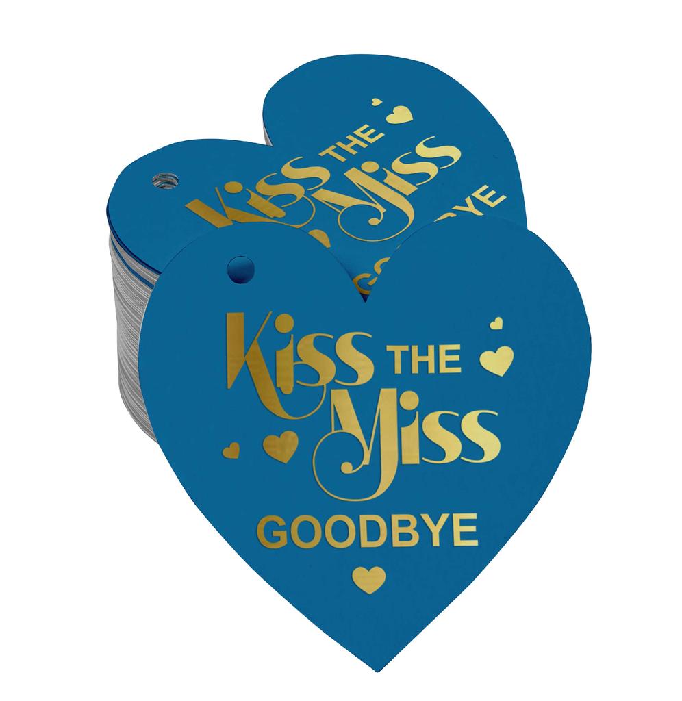Inkdotpot 100 шт. в упаковке. Бирка из настоящей серебряной фольги с поцелуем «Мисс на прощание» на девичник.