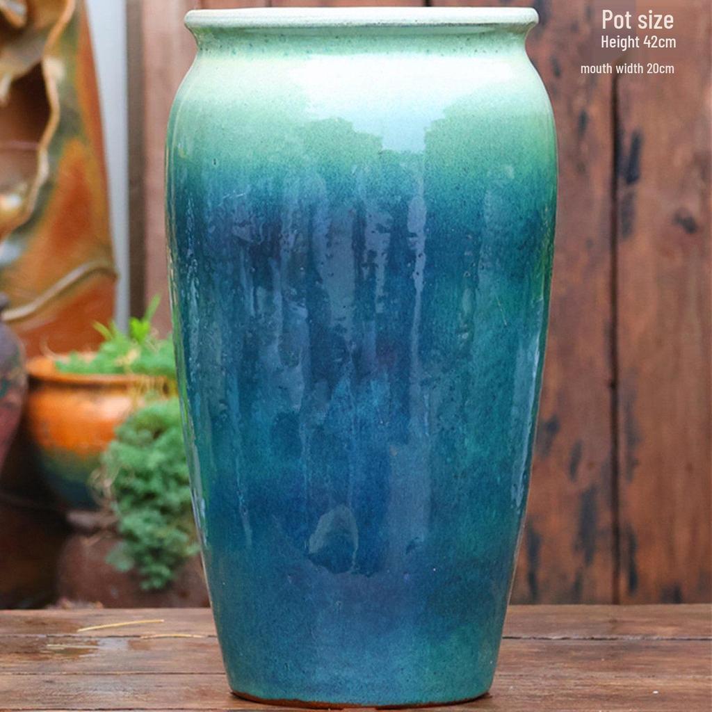 Большой керамический горшок ручной работы для суккулентов и орхидей - Дышащий, Грубозернистый глиняный горшок для бонсай