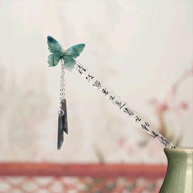 Заколка для волос в виде кисточки лотоса, инкрустированная бриллиантами: Элегантный китайский стиль с жемчужным цветком и замком мира, идеально подходит для женщин.