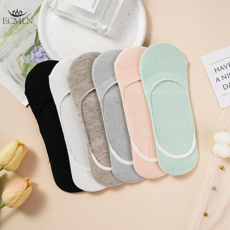 Women's Low Cut Summer Invisible Solid Color Boat Socks Thin Non-slip Socks