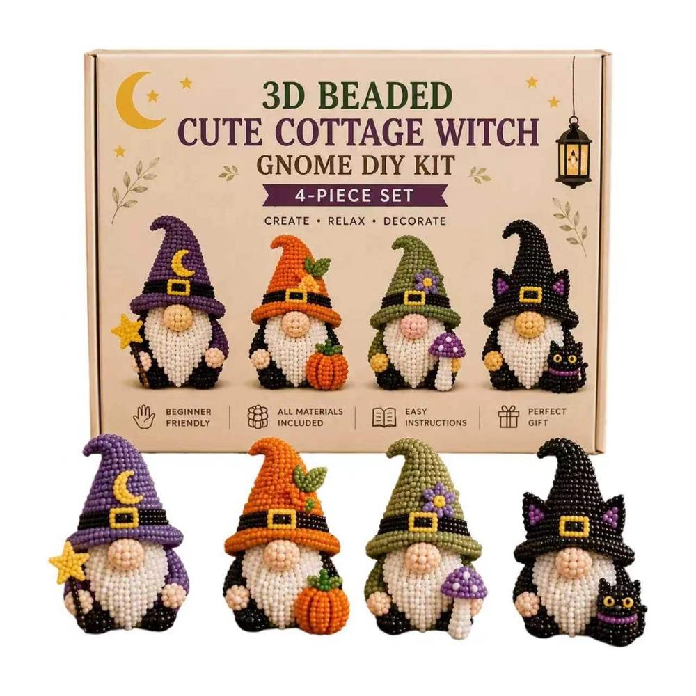 Educational Toy Handmade Bead Art Set Gnome Bead Doll Making Supply  School Project