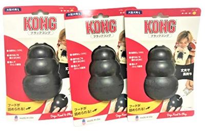 Игрушка для жевания собак Kong Kong Black для больших собак, твердый тип L x 3 шт. (Оптовая закупка)