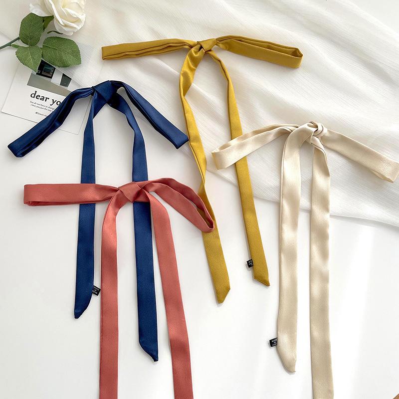 Роскошный Узкий Короткий Женский Шелковый Шарф Повязка для Волос Лента для Волос Шелковая Лента Маленькая Лента для Ручки Сумки Шарфы Косынка Женский Галстук