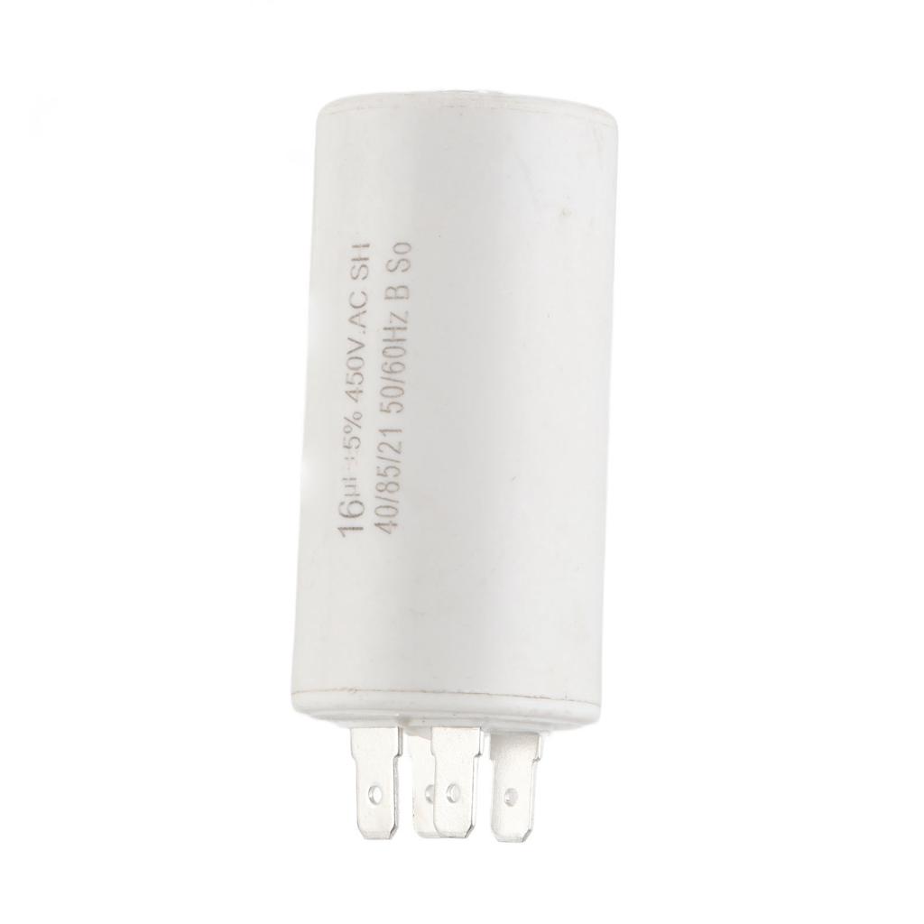 Пусковой конденсатор CBB60 Цилиндрический конденсатор для двигателя с двойным выводом для стиральной машины, бытовой техники 450 В 16 мкФ