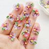 50Pcs Cute Cartoon Mini Colorful and Shiny Flowers Nail Art Resin Designer Charms DIY Craft For Nail 3D Decorations Jewelry