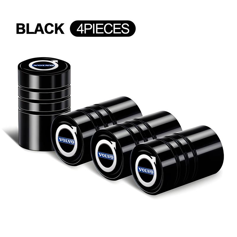 For Volvo 4Pcs Aluminum Alloy Car Tire Air Valve Stems Caps For Volvo Xc60 Xc90 V40 V60 S60 V50 V90 S80 C40 XC40 V70 XC70 C30 EX