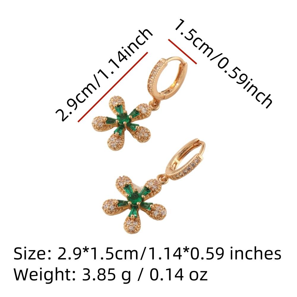 1 пара модных цветных висячих сережек с цветами для женщин, ювелирные изделия из кубического циркония, аксессуары для свадебной вечеринки