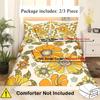 Comforter Yellow Flowers Pattern 3D Printed Elegant Rural Style Bedding Set Soft Comfortable Breathable Luxury Set
