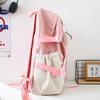 Three-Piece Backpack Set for Primary and Middle School Students Schoolbag Color Block Cartoon Backpack for Women Large Capacity Backpack