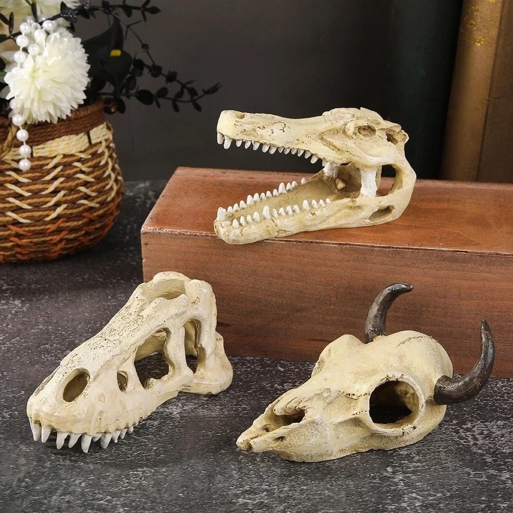 Creative 3D Skull Reptile Cave Hollow Out Reptile Climbing Shelter Aquariums Enthusiasts