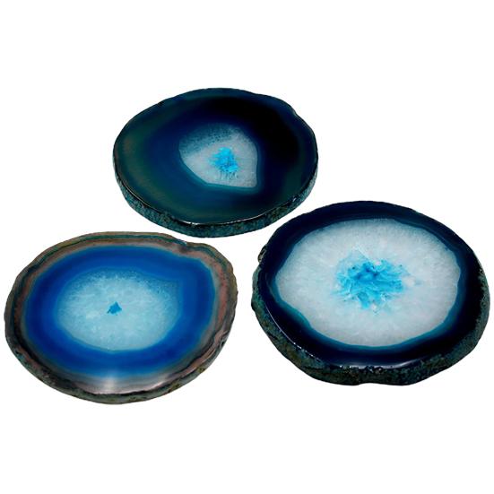 Polished Dyed Coaster Compact Stone Natural Agate Sliced Coaster Desktop Decor