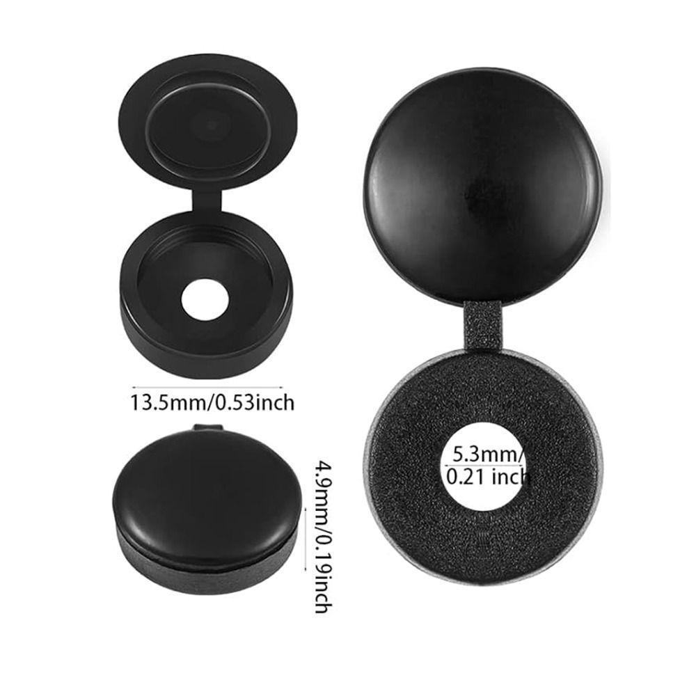 100 Pieces Small Plastic Shutter Screw Caps Black Fold Screw Snap Covers Covering Screw Heads