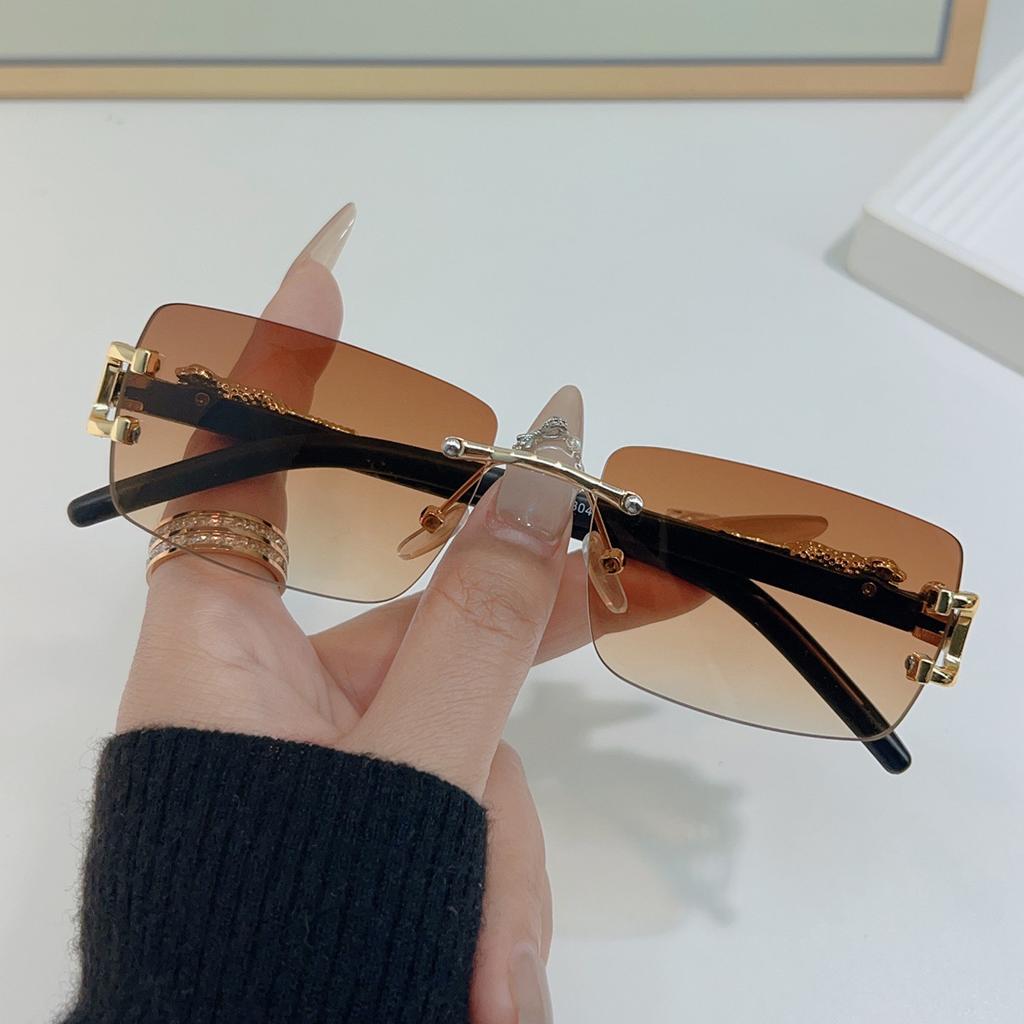 1 шт. Модные женские и мужские солнцезащитные очки без оправы прямоугольные персонализированные солнцезащитные очки для повседневной жизни винтажные солнцезащитные очки